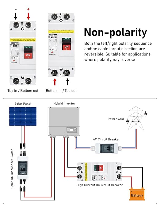 DIHOOL Heavy Duty Battery Disconnect Switch, 400 Amp DC Circuit Breaker for Boat Trolling Motor Marine,Solar System, UPS