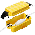 Flemoon IP55 Small Outdoor Electrical Box Waterproof (Inner 5.9 x 3.2 x 1.8inch), Extension Cord Cover with Detachable Awning Covers for Plug, Outlet, Holiday Lights, Yellow
