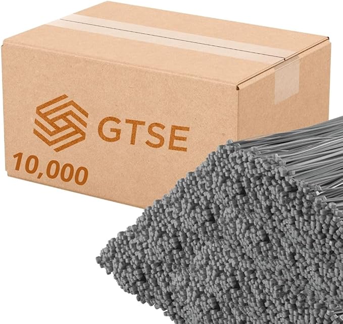 GTSE 14 Inch Silver/Gray Zip Ties, 10,000 Bulk Pack, 50lb Strength, UV Resistant Long Nylon Grey Cable Ties, Self-Locking 14" Tie Wraps