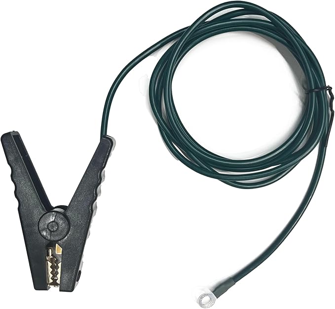 Grounding Wire with Crocodile Clip for electric fences，generator,antennas (6.2ft Crocodile Clip Wire)