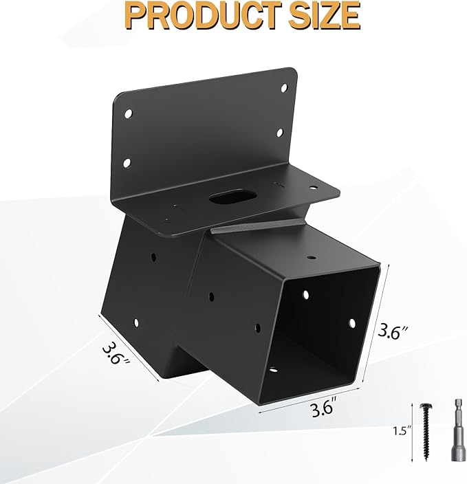 4 Pcs Deer Stand Brackets 4x4 (Strengthen Support, Easy Installation), Outdoor Angle Brackets with Powder-Coated for Deer Stand, Tree House, Shooting Shack & Outdoor Platforms