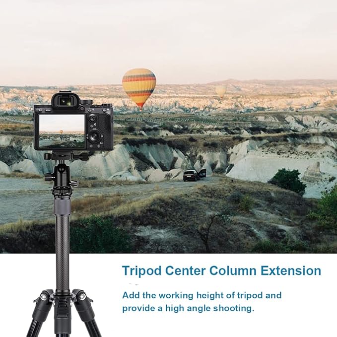 Carbon Fiber Tripod Extension Two-Section Rod Central Column Extender Tube for Photo Studio Monopod DSLR Camera Microphone Stand