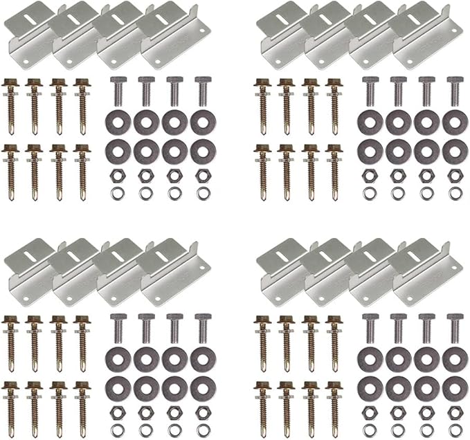 Renogy 4 Sets of Solar Panel Mounting Z Brackets Lightweight Aluminum Corrosion-Free Construction for RVs, Trailers, Boats, Yachts, Wall and Other Off Gird Roof Installation, 4 Count