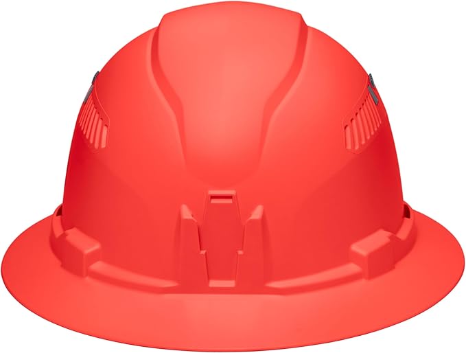 Klein Tools 60861BR Hard Hat, Vented, Full Brim Style, Padded, Self-Wicking Odor-Resistant Sweatband, Orange