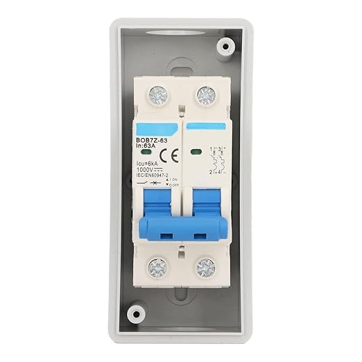 Solar Panel Disconnect Switch, 63A 1000V DC Miniature Circuit Breaker with Connector, PV Disconnect Switch Distribution Box Isolation Switch for Solar PV Home