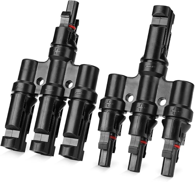 BougeRV Solar Branch Connectors 3 to 1 Y Connector for Parallel Connection Between Solar Panels (1 Pair)