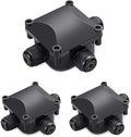 Waterproof Junction Box, IP68, 3-Way Outdoor Cable Connectors,Outdoor/External Electrical Light Junction Box Ø 6mm-10.2mm (3 Pack)