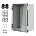 Junction Box IP65 Waterproof ABS Plastic Enclosure Hinged PC Clear Cover Electrical Project Box with Mounting Plate, Wall Brackets, Cable Glands 11.8" x 7.9" x 6.3"(300 * 200 * 160)