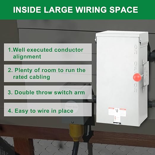 Manual Transfer Switch 100 Amp NEMA 4X, Generator Transfer Switch for Home Generator, Manual Heavy Duty Double-Throw 120/240 Volt, 24000W for Outdoor Indoor Use