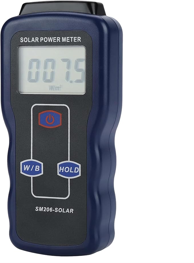 Solar Power Meter Digital Handheld Irradiance Tester for Sunlight Radiation PV Solar Panel Installation Photovoltaic Testing