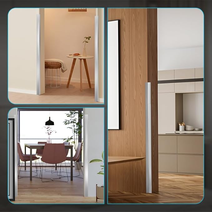 Proflex Wall Corner Protector - Brushed Aluminum 1 inch x 36 inch - Pack of 6 -Self Adhesive Corner Guards for Walls Edge Protection – Easy to Apply – No Tools Needed