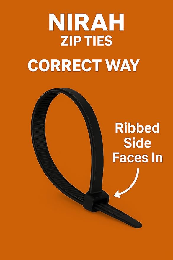 Long Zip Ties 36 inch Black (50 Pack) 175 lbs Tensile Strength, UV Resistant, Self-Locking, Multi-Purpose Long Heavy Duty Cable Ties, Wire Ties for HVAC, Home, Office,Contractors & Businesses by Nirah