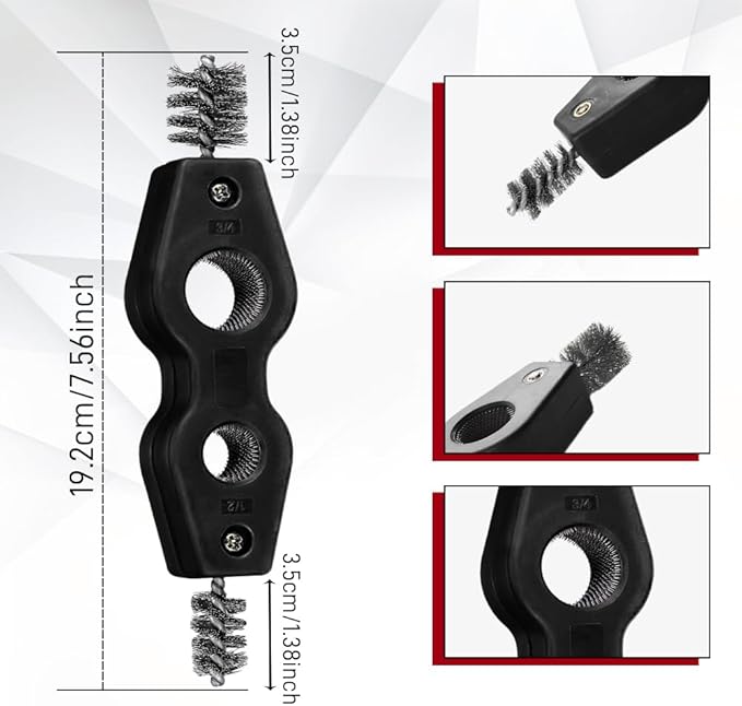4 in 1 Car Battery Cleaning Brush, Battery Terminal Cleaner, Anti-Rust Auto Battery Cleaner with Steel Wire, Car Accessories Vehicle Machine Parts Clean Tools for Most Vehicles (Black)