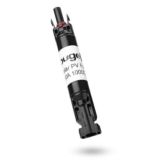 BougeRV 30A Solar Fuse Holder Inline, PV Inline Fuse Holder 30 Amp for Solar Panel and Controller, Waterproof Fuses Connector, Solar Surge Protection Device (Pack of 2)