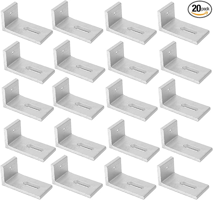 L Foot Solar Mount,Aluminum Alloy Photovoltaic Solar Panel Mounting L Brackets for Roof PV System Waterproof & Weather Proof,Strong Load (20PCS)