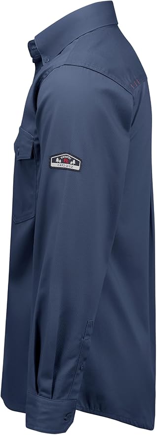 100% Cotton Mens Fr Shirts 7.5oz Flame Resistant Shirts NFPA2112 Men's Fire Retardant Welding Shirts