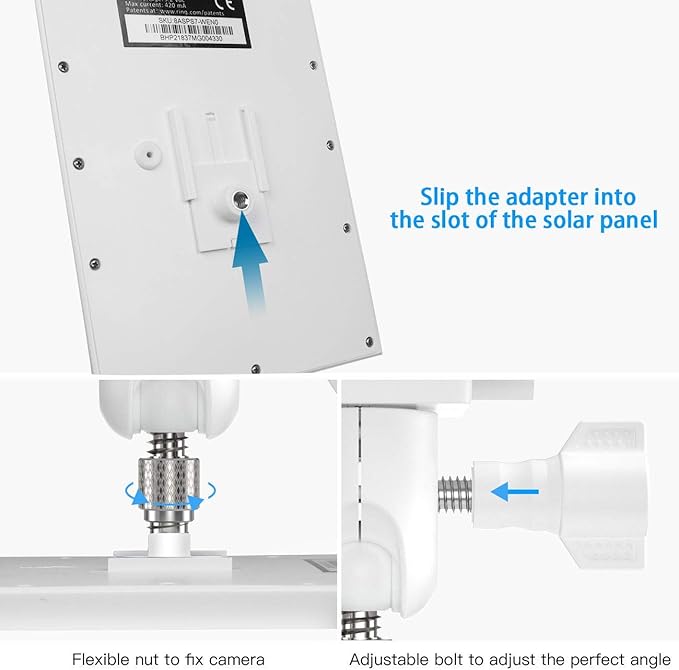HOLACA Weatherproof Gutter Mount for Ring Solar Panel- Adjustable Aluminum Alloy Outdoor Mount Accessories for Ring Solar Panel (White)