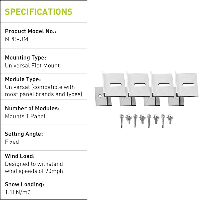Newpowa Solar Panel Mounting Z Bracket with Nuts and Bolts Mini Version Supporting for RV, Boat, Wall, Off Grid Roof Installation A Sets of 4 Units Sliver Aluminum
