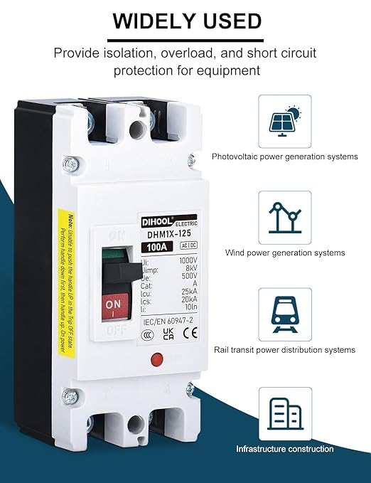 DIHOOL DC Main 100 Amp Circuit Breaker, Battery Disconnect Switch for Boat Trolling Motor Marine ATV Trailer