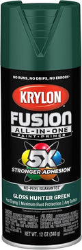Krylon Fusion All-In-One Adhesive Spray Paint for Indoor/Outdoor Use, 12 oz, Hunter Green