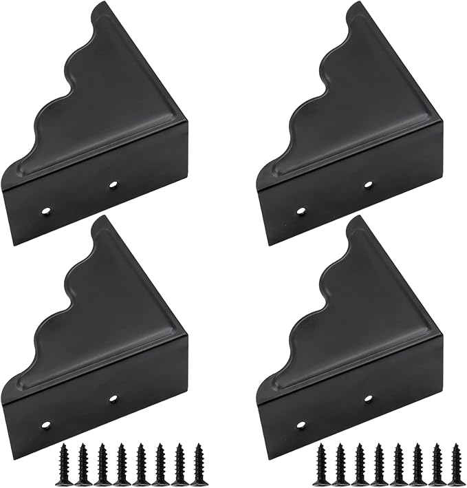 3.74inch Metal Corner Protectors Decorative Desk Box Corner Protector Desk Case Edge Cover Guard Furniture Corner Pack of 4