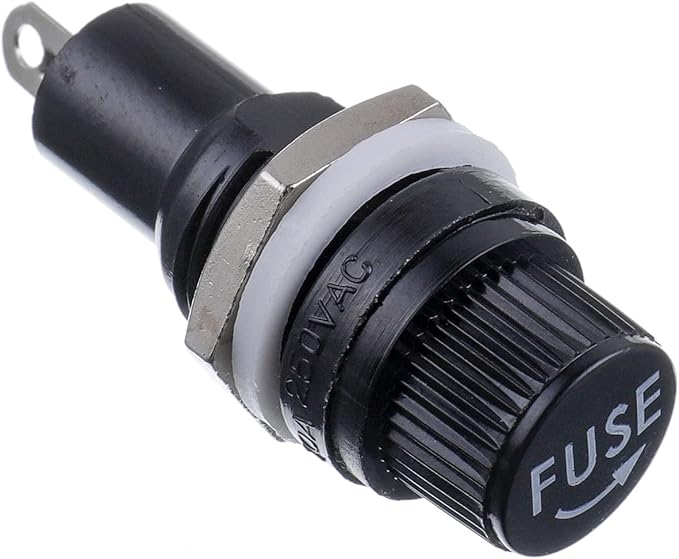BOJACK 10 Values 30 Pcs 5X20mm Black Screw Cap Fuse Holder 250 VAC 10 A 125 VAC 15 A with 10A/15A Fast Blow Glass Fuse kit