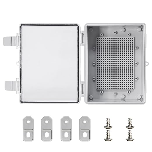Junction Electrical Box Waterproof Box ABS Plastic Dustproof Waterproof Outdoor Universal Project Enclosure Weatherproof Enclosure Clear 8"x6.1"x3.9"