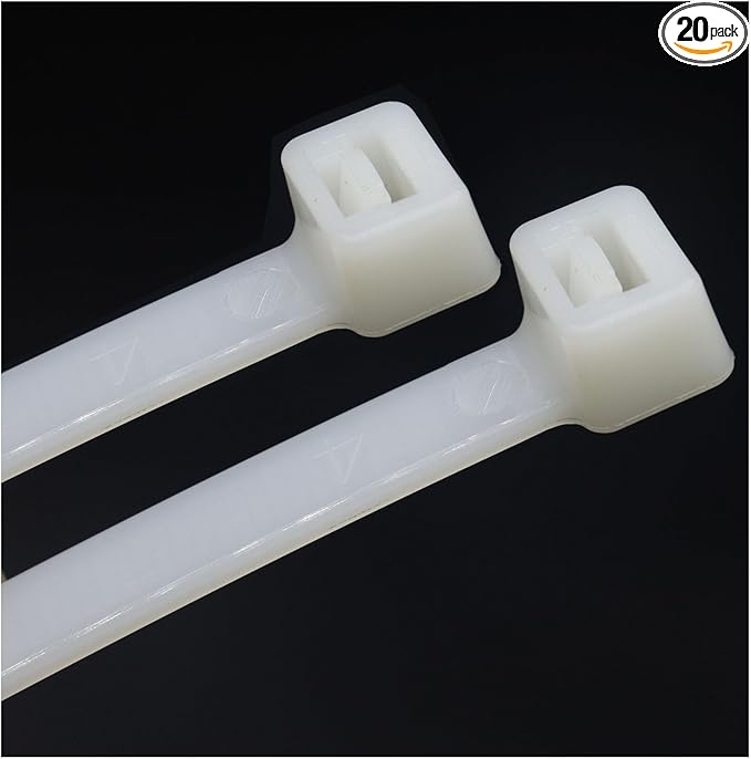 36 inch zip ties heavy duty outdoor use 20 pcs reusable long zip ties white cable ties wraps large plastic tie uv resistant 200 lbs Tensile Strength