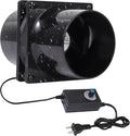 4.72" 12V Exhaust Duct Fan Kits with 4" Dual Duct Flanges Adapters Variable Speed Controller Small Inline Smoke Extractor Fan for DIY 3D Printer Enclosure Laser Engraver Soldering Small Grow Tents