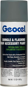 Geocel GC91131-6X Shingle & Flashing Roof Accessory Paint, Flat, Slate, 12 oz.