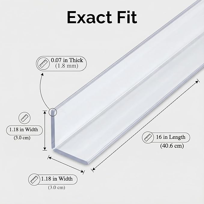 Clear Corner Protectors – Self-Adhesive Baby Proofing Safety Bumpers for Walls, Furniture, Cabinets & Desks – Freely Spliced to Meet Your Needs(2PCS, 3x40.6cm/1.18x16in)