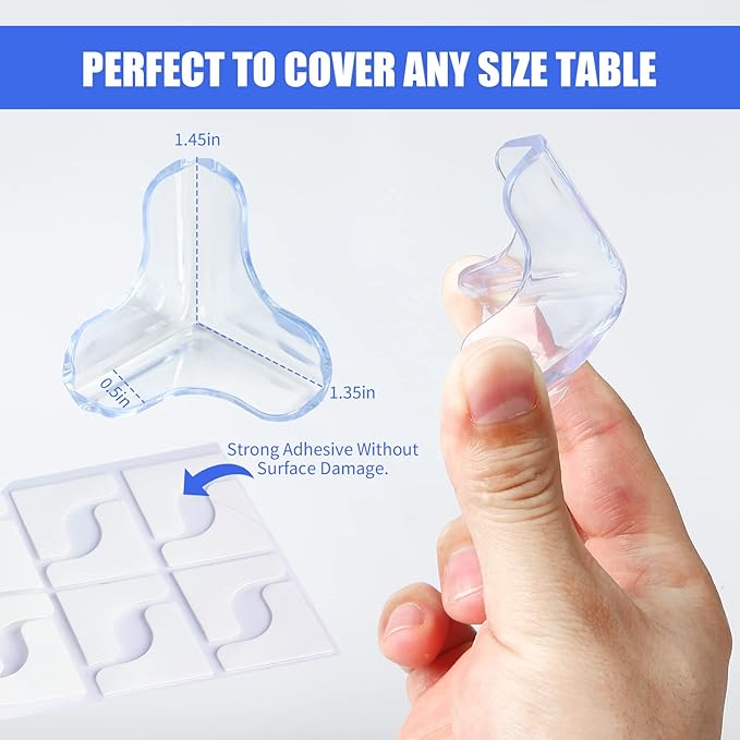 Baby Proofing Corner Protector Baby: 12 Pack Corner Protectors Baby Proof Corner and Edges Protector, Extra Large Clear Table Corner Protectors for Baby Safety Guards Bumpers Cover Sharp Furniture