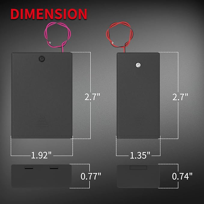 DAIERTEK AA Battery Holder Pack Single 1-4 AA Battery Holder with Switch Leads Cover Battery Box Case -Total 8Pcs