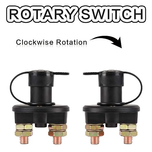 2PCS Battery Disconnect Switch, 12V 24V Battery Isolator Cut Off Power Kill Switch for Marine Car Boat RV ATV Auto Truck Vehicle, On Off Battery Master Switch with Waterproof Key and Cover