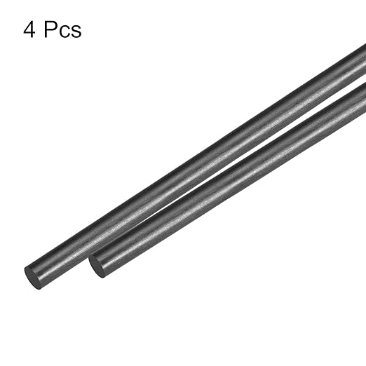MECCANIXITY Carbon Fiber Rod, 6mm x 420mm for RC Plane DIY Tool Wing Tube Quadcopter Arm, Pack of 4