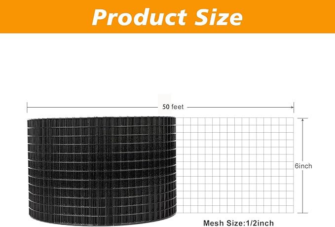 Solar Panel Bird Proof Cover Black Heavy-Duty PVC 1/2 inch 6in * 50FT Bird Proof Rolling net kit Solar Panel Animal Protection Device, can Prevent Pigeons and Birds from Entering The Room