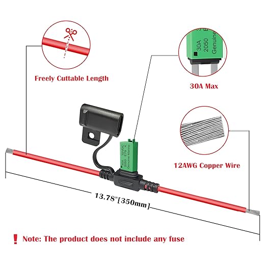 6 Pcs Waterproof Inline Fuse Holder for ATM Low Profile Mini Small Blade Fuse 5A 6A 7.5A 10A 15A 20A 25A 30A DC 12V 12AWG Max Adapter 30A Protection for Automotive RV Car Electrical Systems