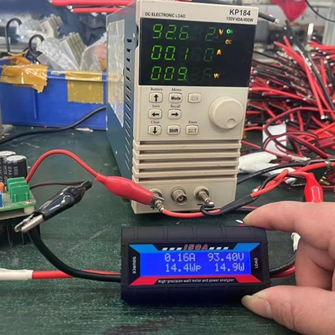 Amp Watt Meter Power Analyzer For Solar Panels Or Wind Turbines System, 150A 200A Aircraft Power Meter Tester Backlight Digital LCD Screen for RC Solar Voltage Current Power (200A)