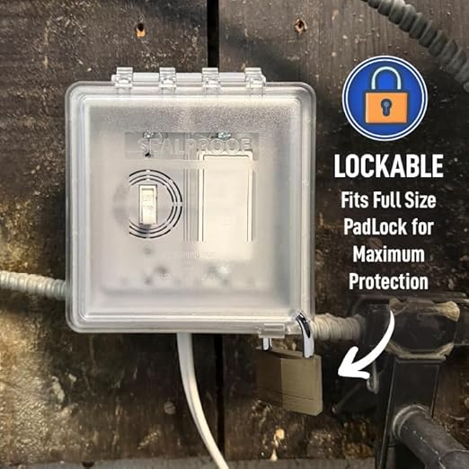 Sealproof Slim 2-Gang Shallow Weatherproof Outdoor Not in Use Outlet Cover with Box Kit, Lockable, UL Extra Duty Compliant, 45 Configurations, Low Profile