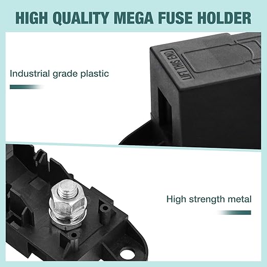Mega Fuse Holder Pack of 2, AMG MEGA Fuse Holder with Cover, MEGA Car Fuses Holders ANM Automotive Mega Fuses Holders for Cars, Trucks, Caravans, Buses by XIOGZAXI