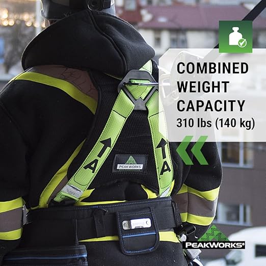 PeakWorks PeakPro Series Safety Harness - Full Body Safety Harness - CSA & ANSI Compliant Fall Protection - 310 lbs Capacity - Universal Size (Multiple Classes & Leg Buckle Types)
