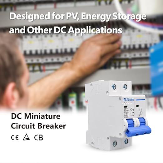 DC Miniature Circuit Breaker, 2P 16Amp 500V Breakers Electrical for Solar Panels Grid System Din Rail Mounting (16A)
