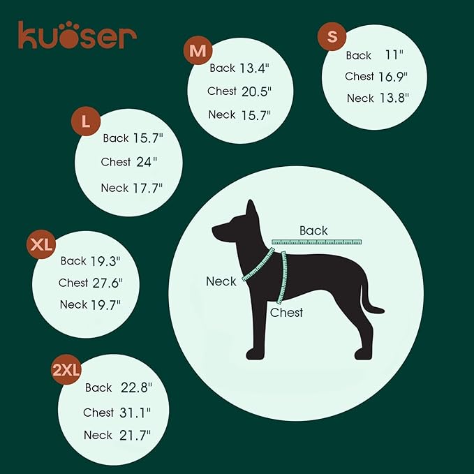 Kuoser Dog Cooling Vest Harness, Small Dog Cooler Jacket with Adjustable Buckle for Outdoor Beach, Hiking, Training Green S