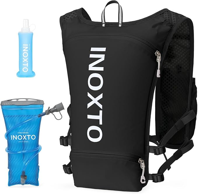 INOXTO Running Hydration Vest Backpack,Lightweight Insulated Pack with 1.5L Water Bladder Bag Daypack for Hiking Trail Running Cycling Race Marathon for Women Men