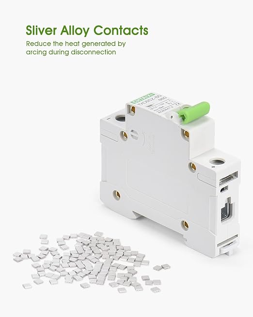12V-110V DC Miniature Circuit Breaker, 60 Amp 1 Pole Battery Breaker Protector for Solar PV System and RV, Thermal Magnetic Trip, DIN-Rail/Surface Mount, Chtaixi DC Disconnect Switch B60