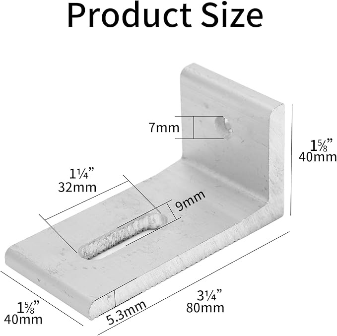 10-Pack Heavy-Duty Aluminum Alloy L-Foot Solar Mounts Photovoltaic Panel Mounting Bracket, Photovoltaic Mount, Waterproof Solar Panel Bracket for Roof PV System