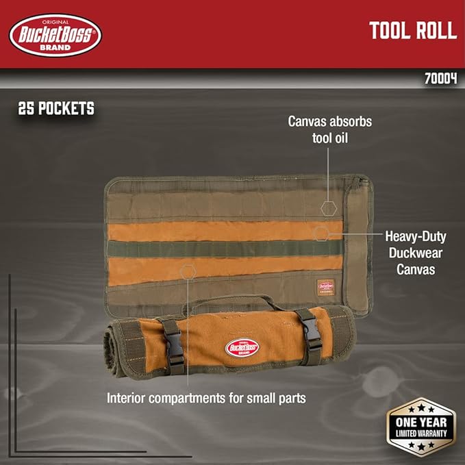 Bucket Boss - Tool Roll, Tool Bags - Original Series (70004), Brown