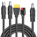 Goupchn 4-in-1 DC Adapter Extension Cable 6.56ft DC5521 to 45A Connector XT60 DC 5.5mm 8mm Connectors for Portable Solar Panel, Power Station