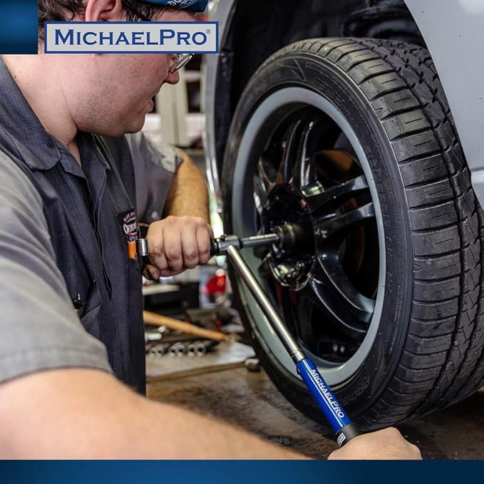 MichaelPro Click Torque Wrench - 2in1 with Lug Wrench 1/2 Inch Dr with 3 Sockets (11/16", 3/4", 13/16" / 17-19-21 mm) with Precise Micro Adjustment for Automotive and Changing Tires | MP001002