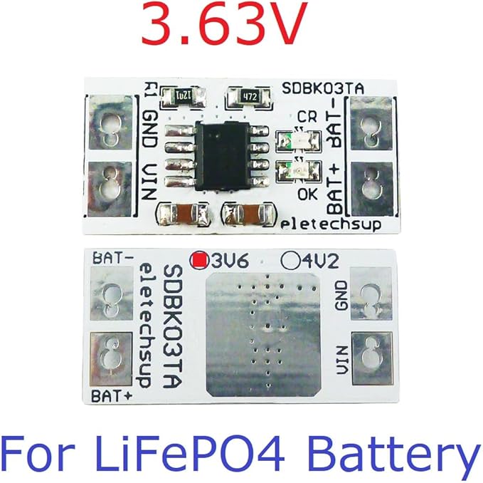 1A DC 5V Board mini MPPT Solar Charge Controller 4.2V/3.7V 3.6V/3.2V Charger Module for i-ion/Li-PO LiFePO4 Battery (4pcs 3.6V LiFePO4)